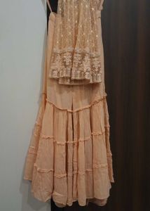 Peach Embroidered Kurta Set