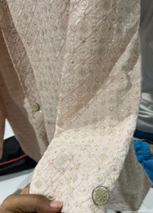Men's Peach Embroidered Bandhgala Jacket