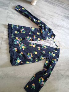 jacket with Yellow & White Striped Button-Up Dress