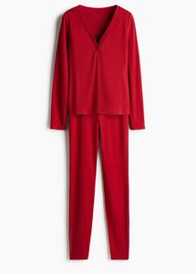 Ribbed Henley Shirt and lounge legging Co-ord set