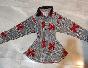 Chic Plaid Bow Print vintage y2k Shirt