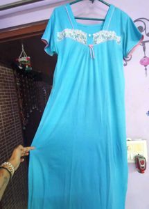 Blue Cotton Nightgown