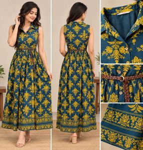 Boho Print Sleeveless Maxi Dress