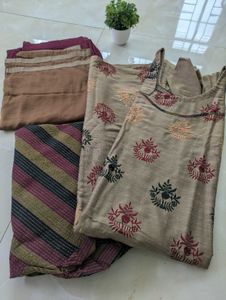 Raw silk kurta set