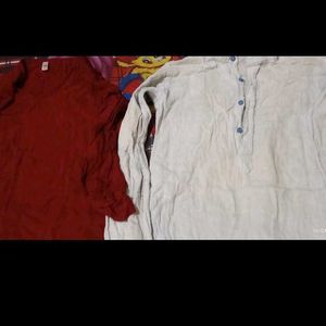 Kurta Set - Red & White