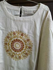 westside Embroidered Linen Kurti/top