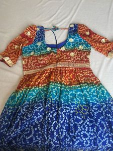 Vibrant Bandhani Print Anarkali Dress