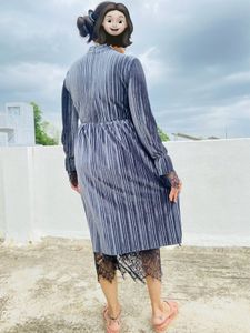 Elegant Pleated Velvet Dress