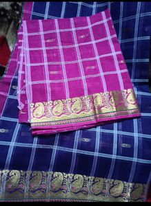 brand new purple and pink cotton sari
