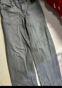 Grey Wide Leg Jeans