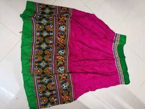 navratri pink kutchi work ghagra choli