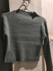 Ribbed Mock Neck Long Sleeve Top