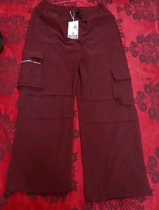 Maroon/Black Cargo Pants
