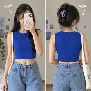 Vibrant Blue Sleeveless Crop Top