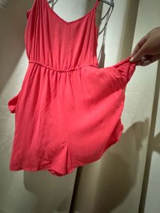 Coral Strappy Romper