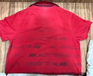 Men's Red Geometric Print Polo T-Shirt(M SIZE)