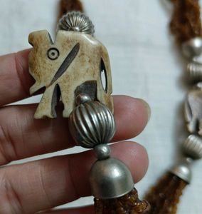 Ivory Elephant Brown Necklace
