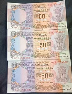 Rare Indian 50 Rupee Banknotes