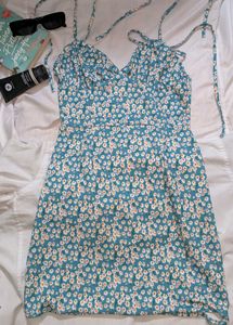 Mini A Line Blue Preety Summer Dress 🤍