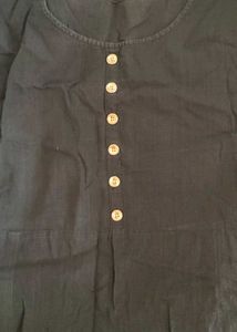 Black Button-Up Casual Dress