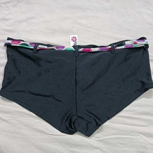 ⭐ Dark Navy Swim Bottom with Polka Dot Belt