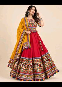 Navratri garba Red Lehenga Choli Set