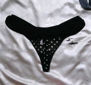 Black Polka Dot Thong panty