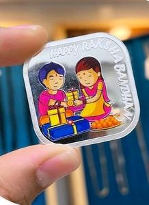 Pure silver Rakhi Coin 999hallmark Best Gift For S