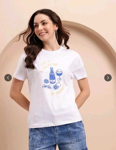 White Graphic Print T-Shirt