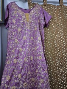 Beautiful Purple Embroidered Suit