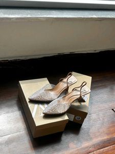 zara pearl Heels