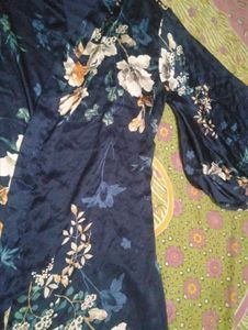 Floral Print Silk Robe