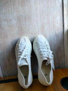 H&amp;M Womens White Platform Trainers