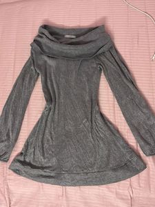 Gray Off-the-Shoulder Dress