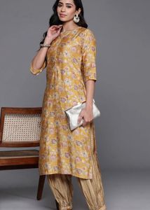 Libas Yellow Floral Kurta Set with Pants