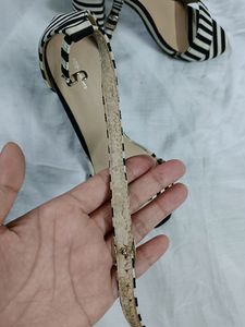Black And White Heeled Sandals