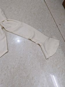 Chic Cream Bell Sleeve Top and bodycon
