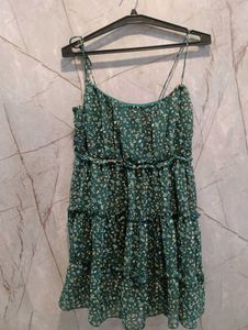 Green Floral Mini Dress (size-M)
