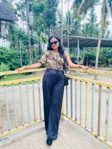 Animal Print Jupsuit Off Shouler