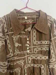 Boho Print Button-Up Tunic Top