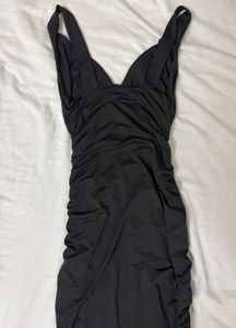 Black ruched dress