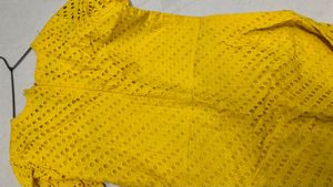 Vibrant Yellow Chikankari Gown