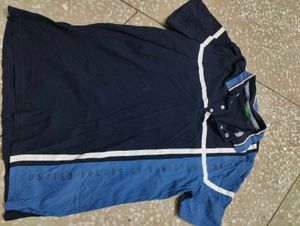 Men's Navy Blue Graphic Polo T-Shirt