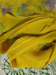 New Yellow beautiful saree