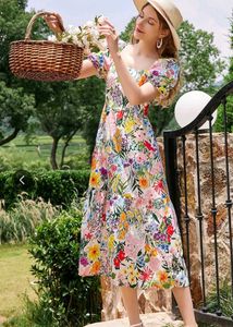 Vibrant Floral Print Dress