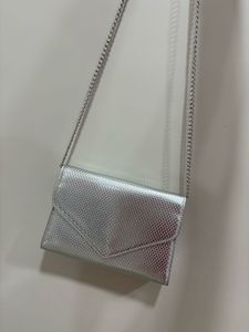 westside Silver Textured Clutch Bag