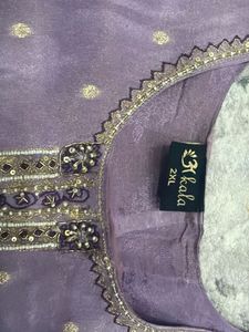 Elegant Lavender Kurta with Embellishments