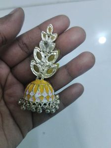 Yellow Leaf Jhumka Earrings🥰