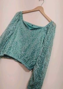 Sea Green Lace Co-ord Set For 36 Bust