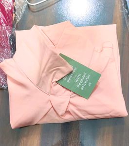 Elegant Peach Collared Blouse